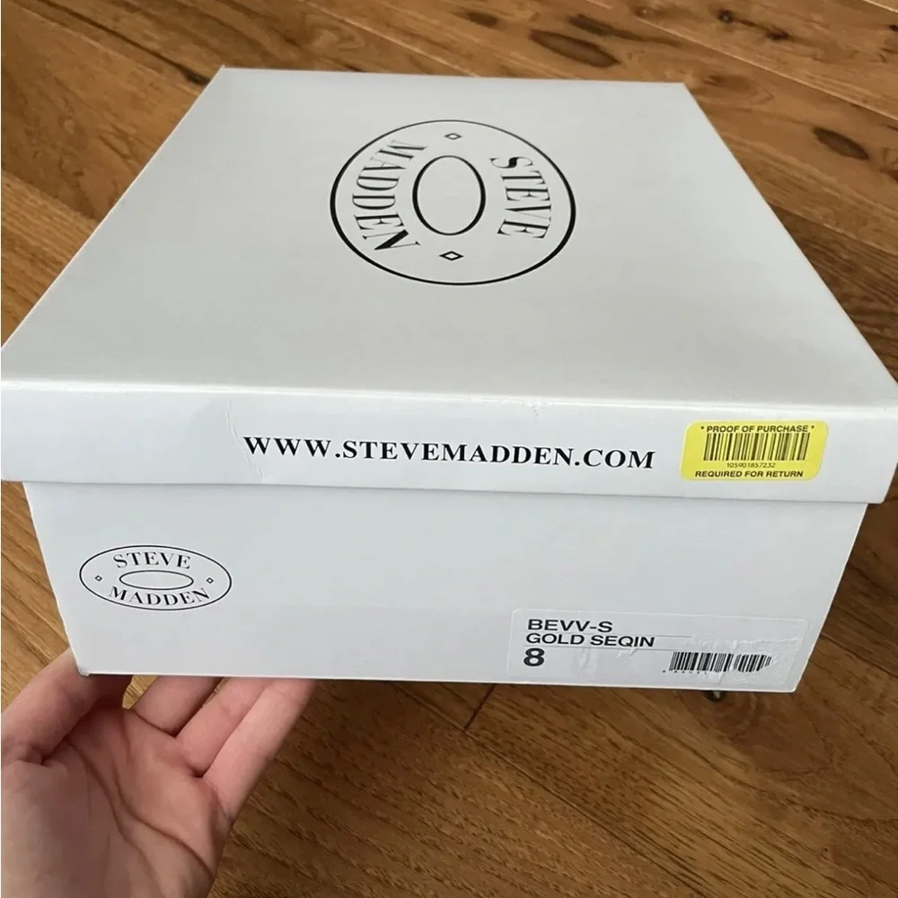 Steve Madden Bevv Rose Gold Sequin Platform Heels Size 8 - Picture 7 of 9